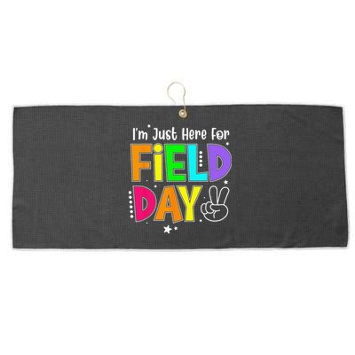 School Field Day Teacher I'm Just Here For Field Day Large Microfiber Waffle Golf Towel