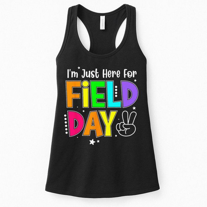 School Field Day Teacher I'm Just Here For Field Day Womens Tank Top