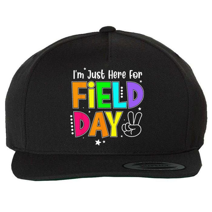 School Field Day Teacher I'm Just Here For Field Day Wool Snapback Cap