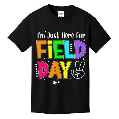 School Field Day Teacher I'm Just Here For Field Day Kids T-Shirt