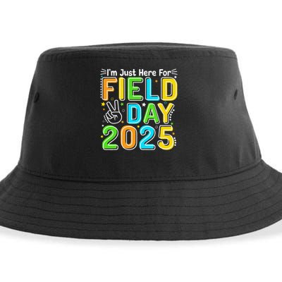 School Field Day Teacher Im Just Here For Field Day 2025 Sustainable Bucket Hat