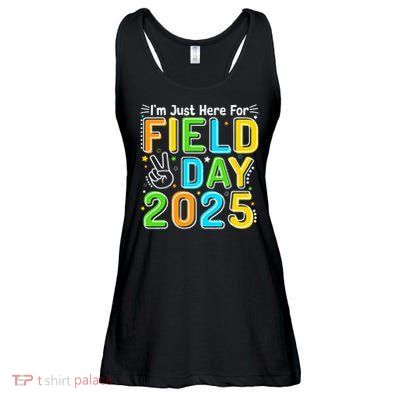 School Field Day Teacher Im Just Here For Field Day 2025 Ladies Essential Flowy Tank
