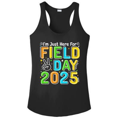 School Field Day Teacher Im Just Here For Field Day 2025 Ladies PosiCharge Competitor Racerback Tank