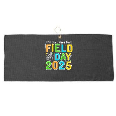 School Field Day Teacher Im Just Here For Field Day 2025 Large Microfiber Waffle Golf Towel