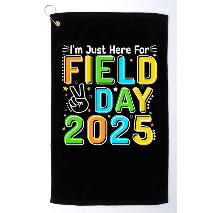 School Field Day Teacher Im Just Here For Field Day 2025 Golf Towel