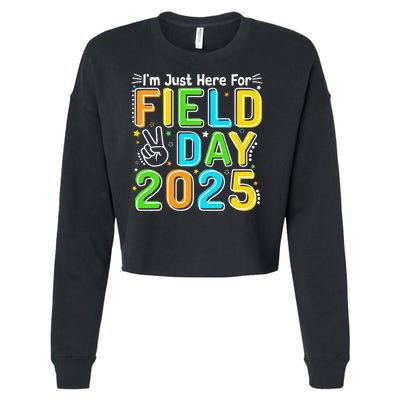 School Field Day Teacher Im Just Here For Field Day 2025 Cropped Pullover Crew