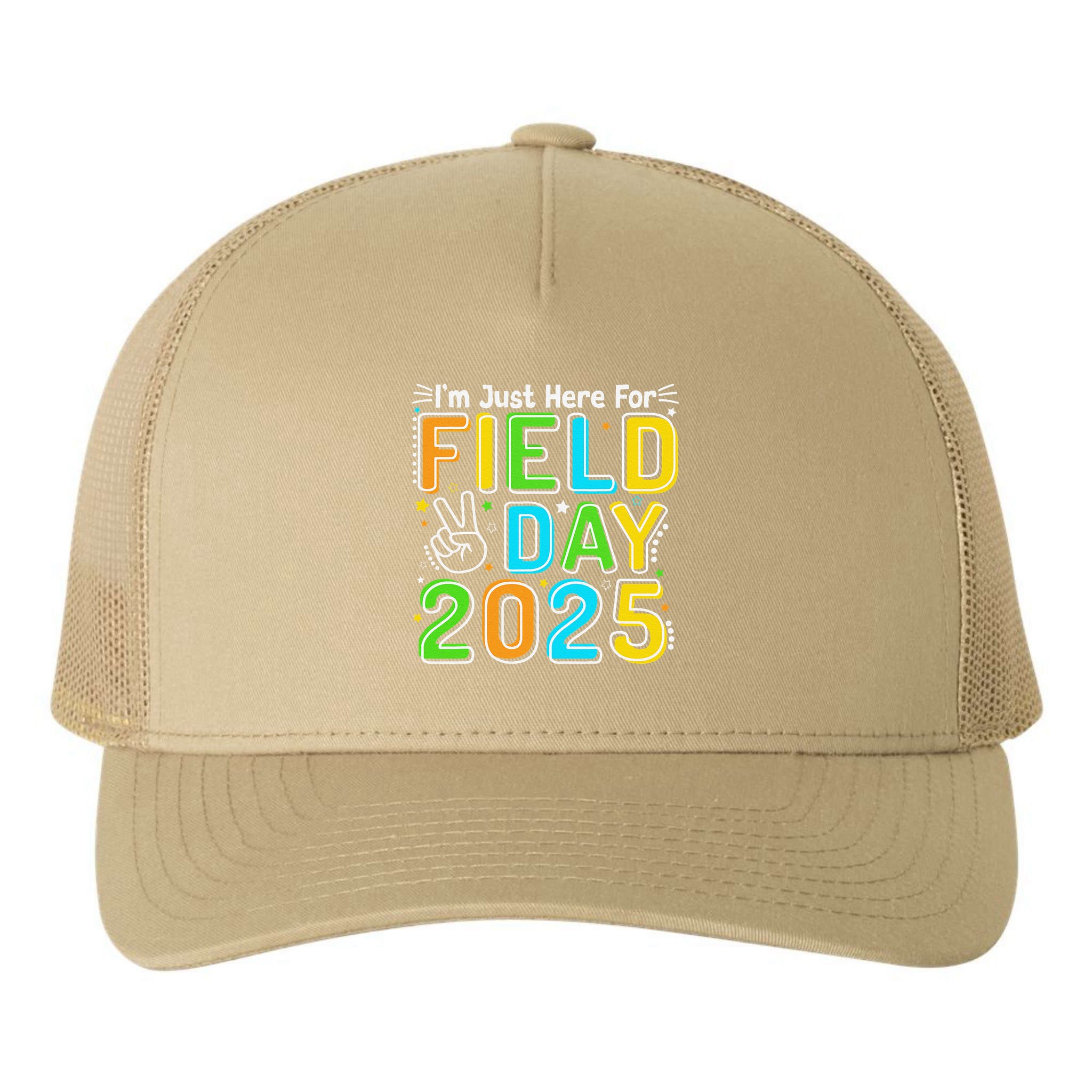 School Field Day Teacher Im Just Here For Field Day 2025 Yupoong Adult 5-Panel Trucker Hat