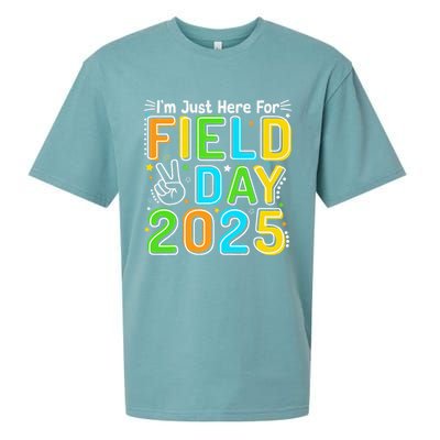 School Field Day Teacher Im Just Here For Field Day 2025 Sueded Cloud Jersey T-Shirt