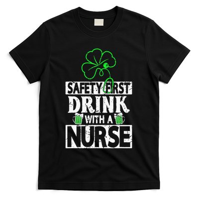 Safety first drink with a Nurse Shenanigan Clover Irishman T-Shirt
