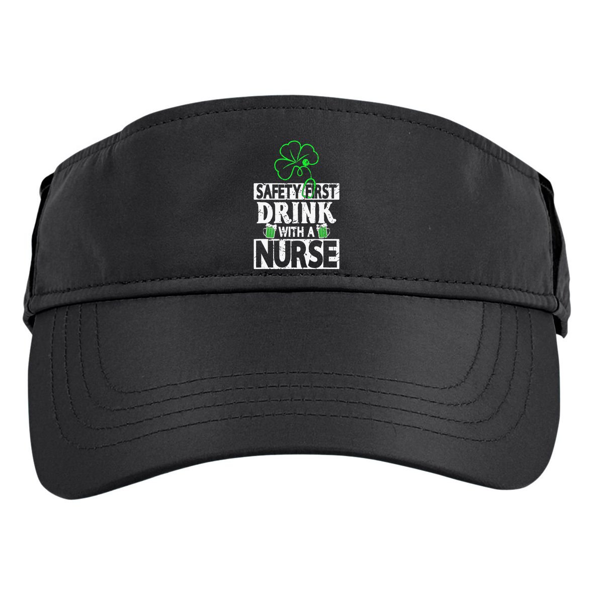 Safety first drink with a Nurse Shenanigan Clover Irishman Adult Drive Performance Visor