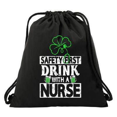 Safety first drink with a Nurse Shenanigan Clover Irishman Drawstring Bag