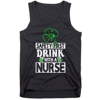 Safety first drink with a Nurse Shenanigan Clover Irishman Tank Top