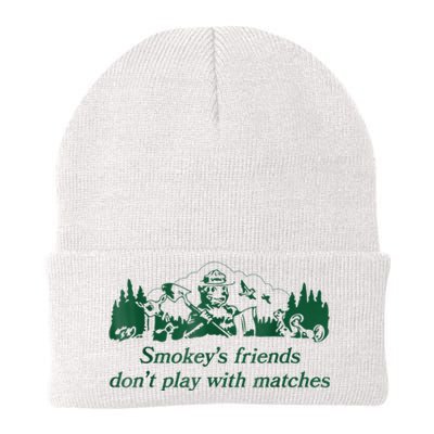 Smokey's Friends Don't Play With Matches Funny Saying Knit Cap Winter Beanie