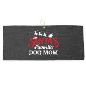 SantaS Favorite Dog Mom Christmas Party Gift Large Microfiber Waffle Golf Towel