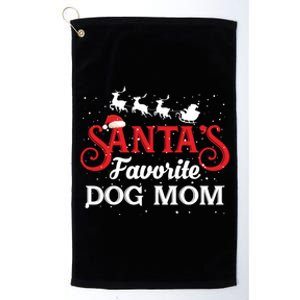 SantaS Favorite Dog Mom Christmas Party Gift Platinum Collection Golf Towel