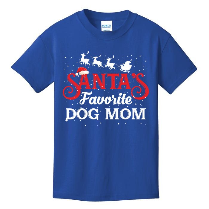 SantaS Favorite Dog Mom Christmas Party Gift Kids T-Shirt