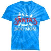 SantaS Favorite Dog Mom Christmas Party Gift Kids Tie-Dye T-Shirt