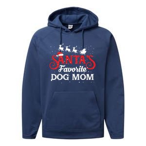 SantaS Favorite Dog Mom Christmas Party Gift Performance Fleece Hoodie