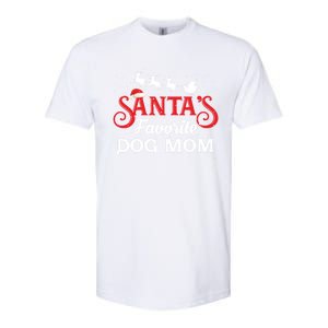 SantaS Favorite Dog Mom Christmas Party Gift Softstyle CVC T-Shirt