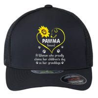 Sunflower Funny Dog Lover Pawma Mother's Day Flexfit Unipanel Trucker Cap