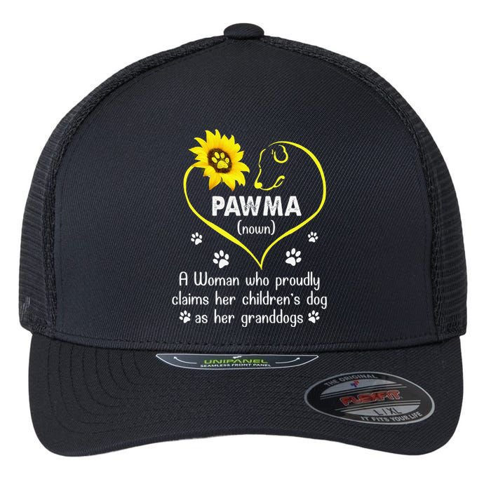 Sunflower Funny Dog Lover Pawma Mother's Day Flexfit Unipanel Trucker Cap