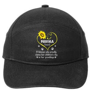 Sunflower Funny Dog Lover Pawma Mother's Day 7-Panel Snapback Hat