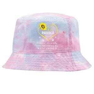 Sunflower Funny Dog Lover Pawma Mother's Day Tie-Dyed Bucket Hat