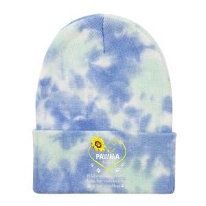 Sunflower Funny Dog Lover Pawma Mother's Day Tie Dye 12in Knit Beanie