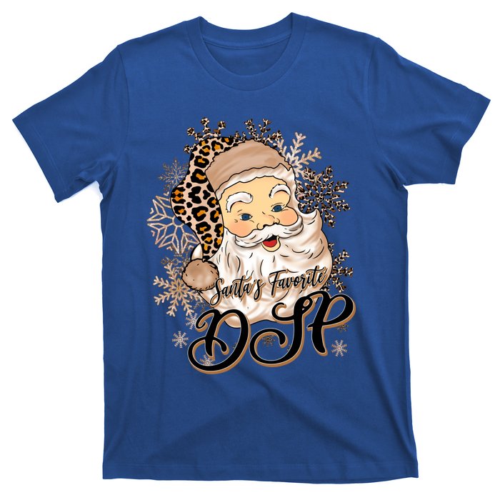 SantaS Favorite Dsp Leopard Hat Funny Santa Christmas Great Gift T-Shirt