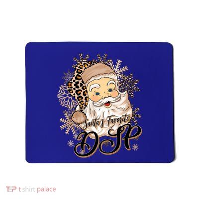 SantaS Favorite Dsp Leopard Hat Funny Santa Christmas Great Gift Mousepad