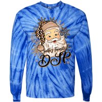 SantaS Favorite Dsp Leopard Hat Funny Santa Christmas Great Gift Tie-Dye Long Sleeve Shirt