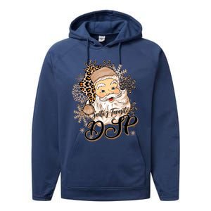 SantaS Favorite Dsp Leopard Hat Funny Santa Christmas Great Gift Performance Fleece Hoodie