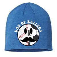 Smile Face Dad Of Ballers Baseball Soccer Player Fathers Day Gift Sustainable Beanie