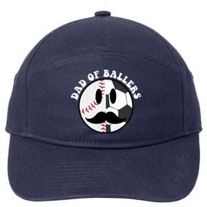 Smile Face Dad Of Ballers Baseball Soccer Player Fathers Day Gift 7-Panel Snapback Hat