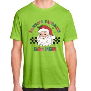 SantaS Favorite Dog Mom Retro Groovy Paws Christmas Santa Funny Gift Adult ChromaSoft Performance T-Shirt