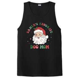 SantaS Favorite Dog Mom Retro Groovy Paws Christmas Santa Funny Gift PosiCharge Competitor Tank