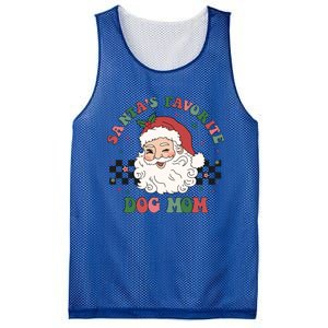 SantaS Favorite Dog Mom Retro Groovy Paws Christmas Santa Funny Gift Mesh Reversible Basketball Jersey Tank