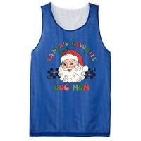 SantaS Favorite Dog Mom Retro Groovy Paws Christmas Santa Funny Gift Mesh Reversible Basketball Jersey Tank