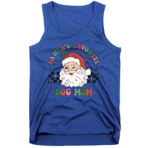 SantaS Favorite Dog Mom Retro Groovy Paws Christmas Santa Funny Gift Tank Top