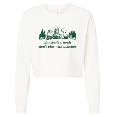 Smokeys Friends Dont Play With Matches Funny Saying Cropped Pullover Crew