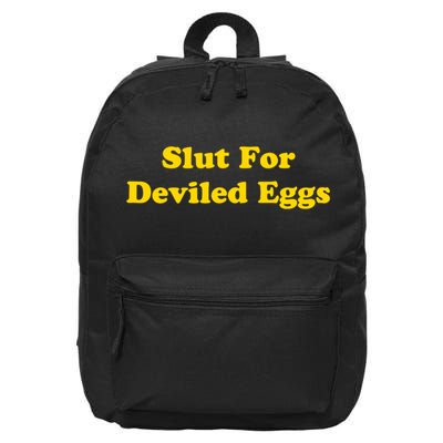 Slut For Deviled Eggs Funny 16 in Basic Backpack