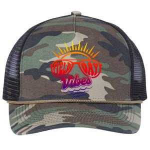 Sunrise Field Day Vibes Last Day Of School Field Day Teacher Meaningful Gift Retro Rope Trucker Hat Cap