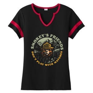 SmokeyS Friends DonT Play With Matches Retro Ladies Halftime Notch Neck Tee