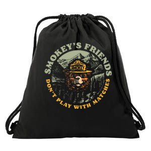 SmokeyS Friends DonT Play With Matches Retro Drawstring Bag