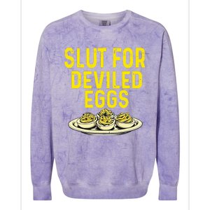 Slut For Deviled Eggs Colorblast Crewneck Sweatshirt