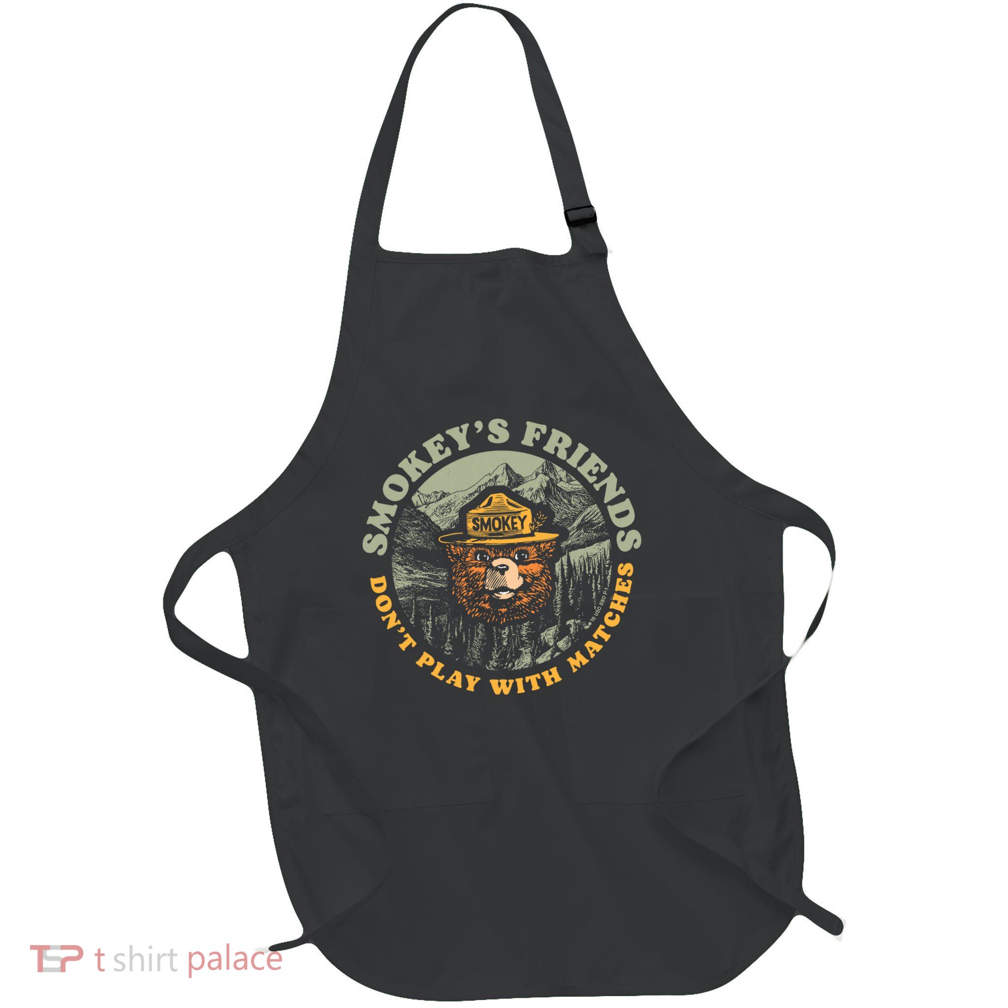 Smokey's Friends Don't Play With Matches Retro Smokey Bear Full-Length Apron With Pockets