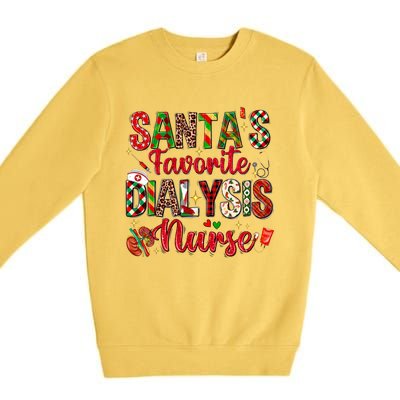 SantaS Favorite Dialysis Nurse Buffalo Plaid Christmas Swea Premium Crewneck Sweatshirt