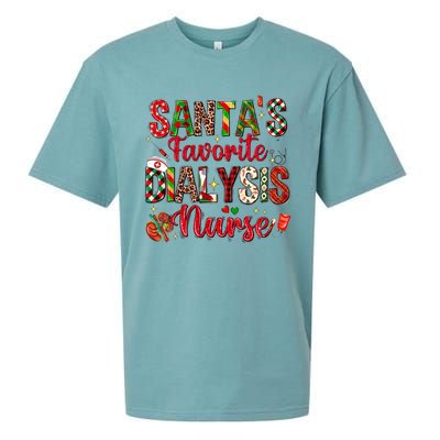 SantaS Favorite Dialysis Nurse Buffalo Plaid Christmas Swea Sueded Cloud Jersey T-Shirt