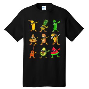 Summer Fruit Dabbing Banana Pineapple Pizza Watermelon Tall T-Shirt