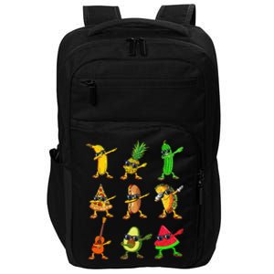 Summer Fruit Dabbing Banana Pineapple Pizza Watermelon Impact Tech Backpack